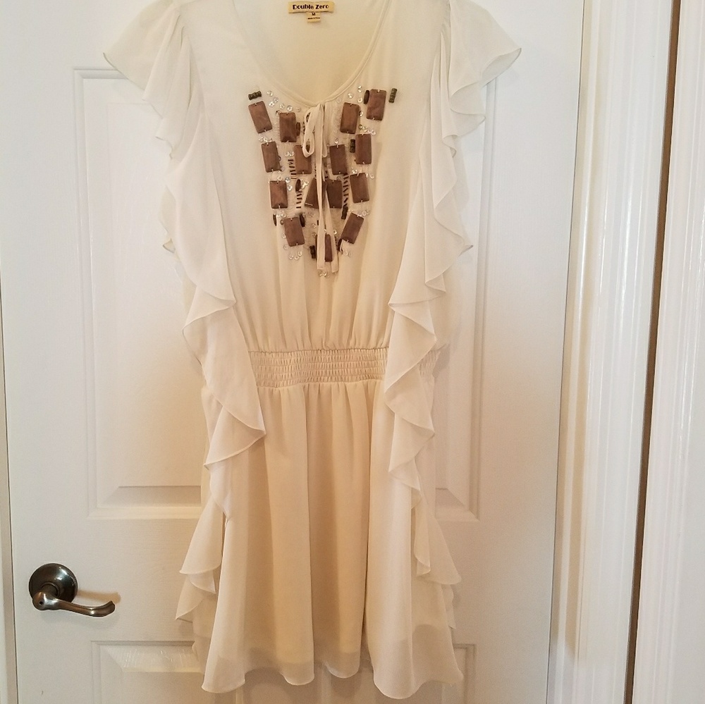 Off-white ruffle dress
